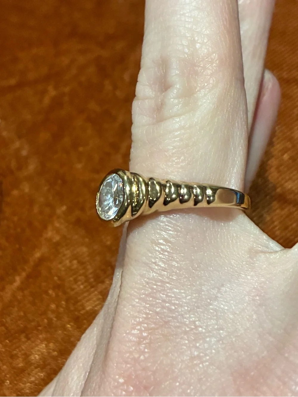 Vintage 14k Gold Electroplate Chunky Statement Ring